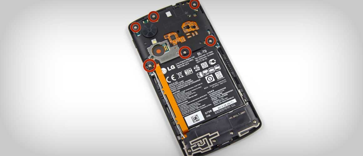 Nexus 5 batterij vervangen stap 2